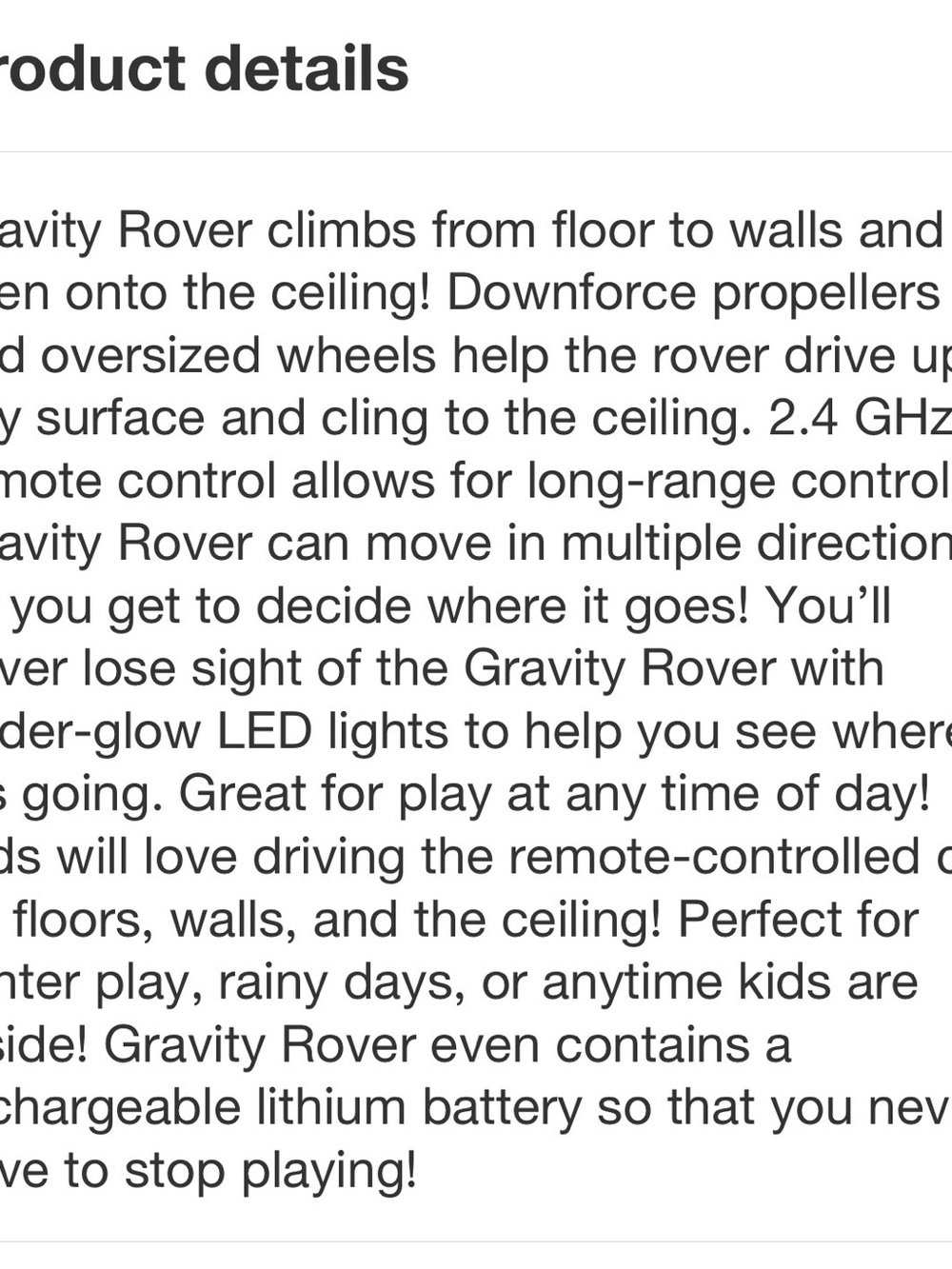 Sharper Image White and Orange Gravity Rover Remote-Control Crawler - Picture 2 of 2